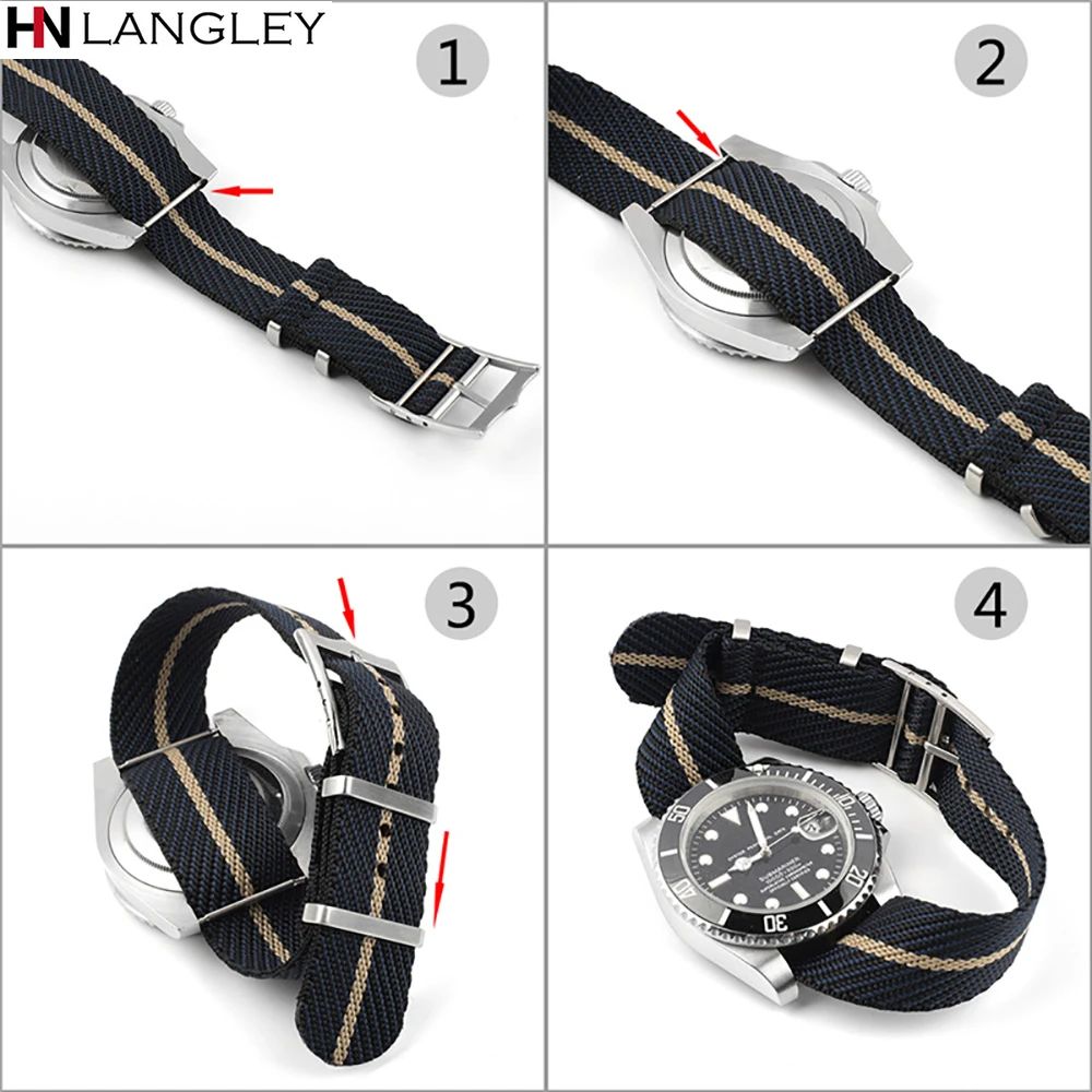 High Density Nylon Watch Strap 20mm 22mm Band for Military for Tudor Amazfit GTS Men Replacement Bracelet Watchband Accessories