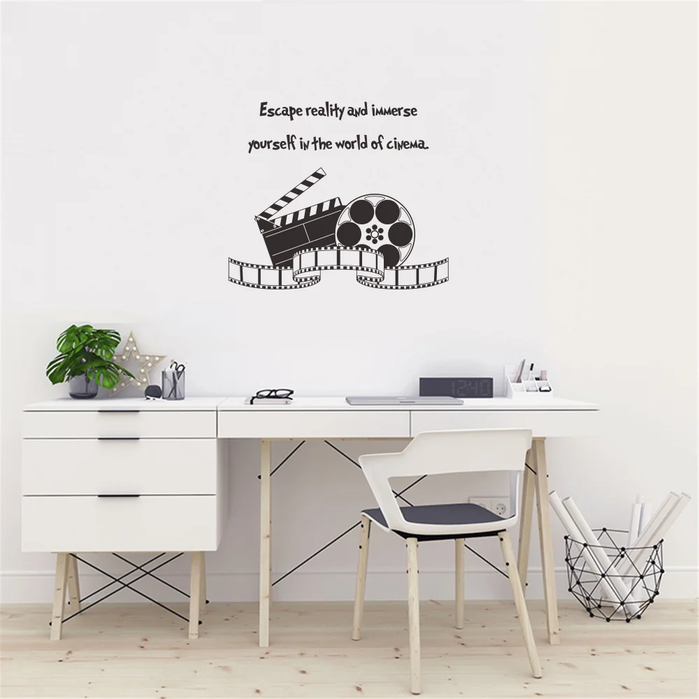Съемная виниловая настенная наклейка, Окунитесь в мир кинотеатра для украшения стен кинотеатра JZY517