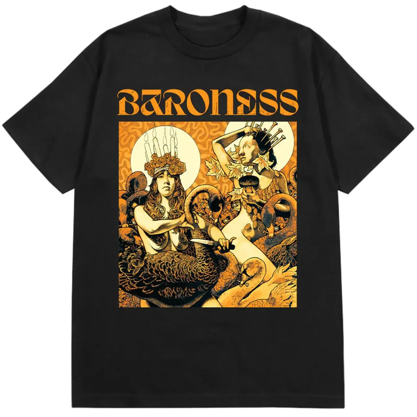 Baroness band artwork black T shirt UNISEX All sizes S to 45Xl XA753 vintage Washed fashion Stylish homme Top For Everyday Wear