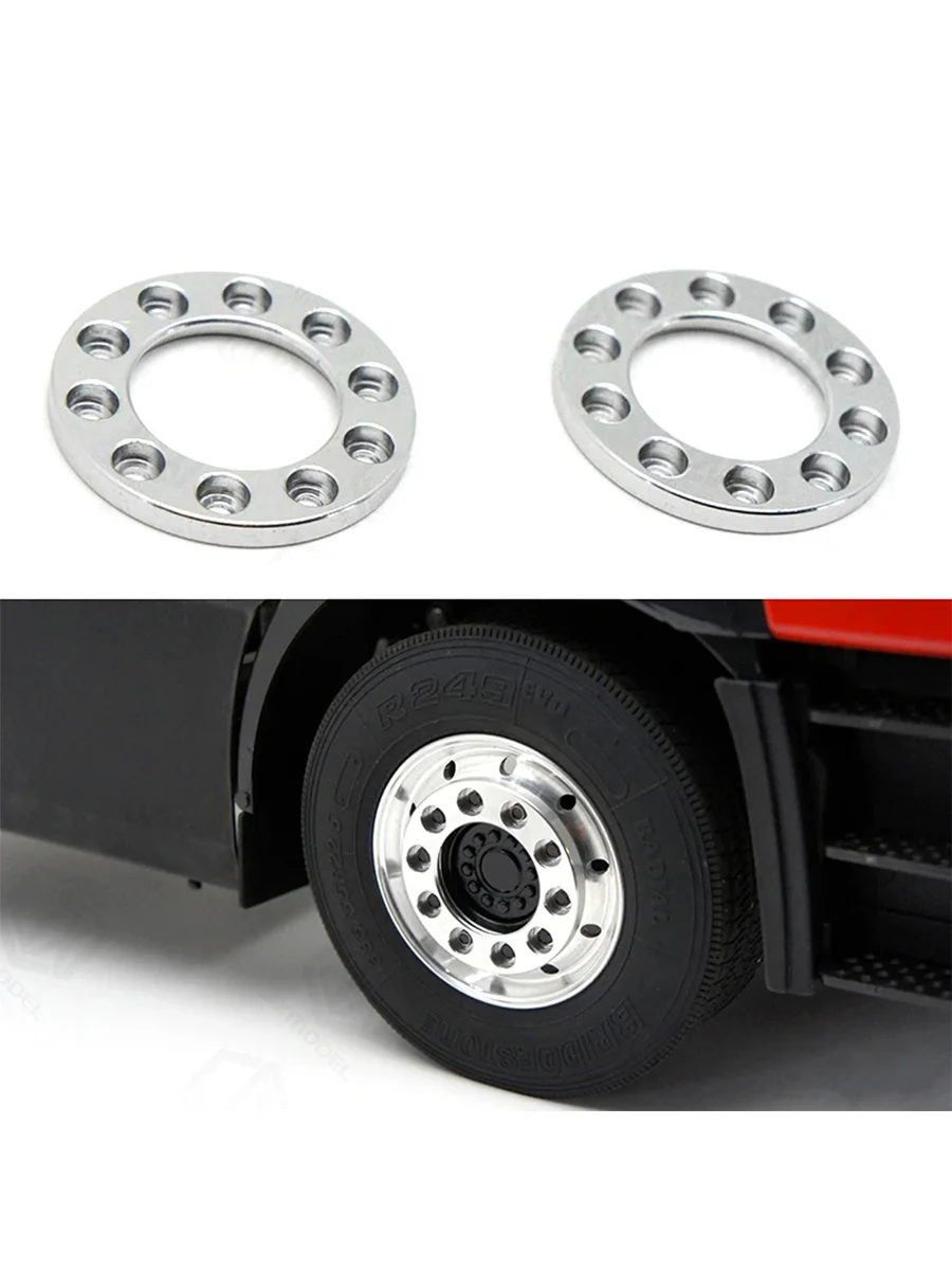 

2pcs Simulation Wheel Retainer Upgrade Decorate 1/14 For Tamiya Lesu For Scania Man Actros Volvo Car Parts Rc Truck Trailer