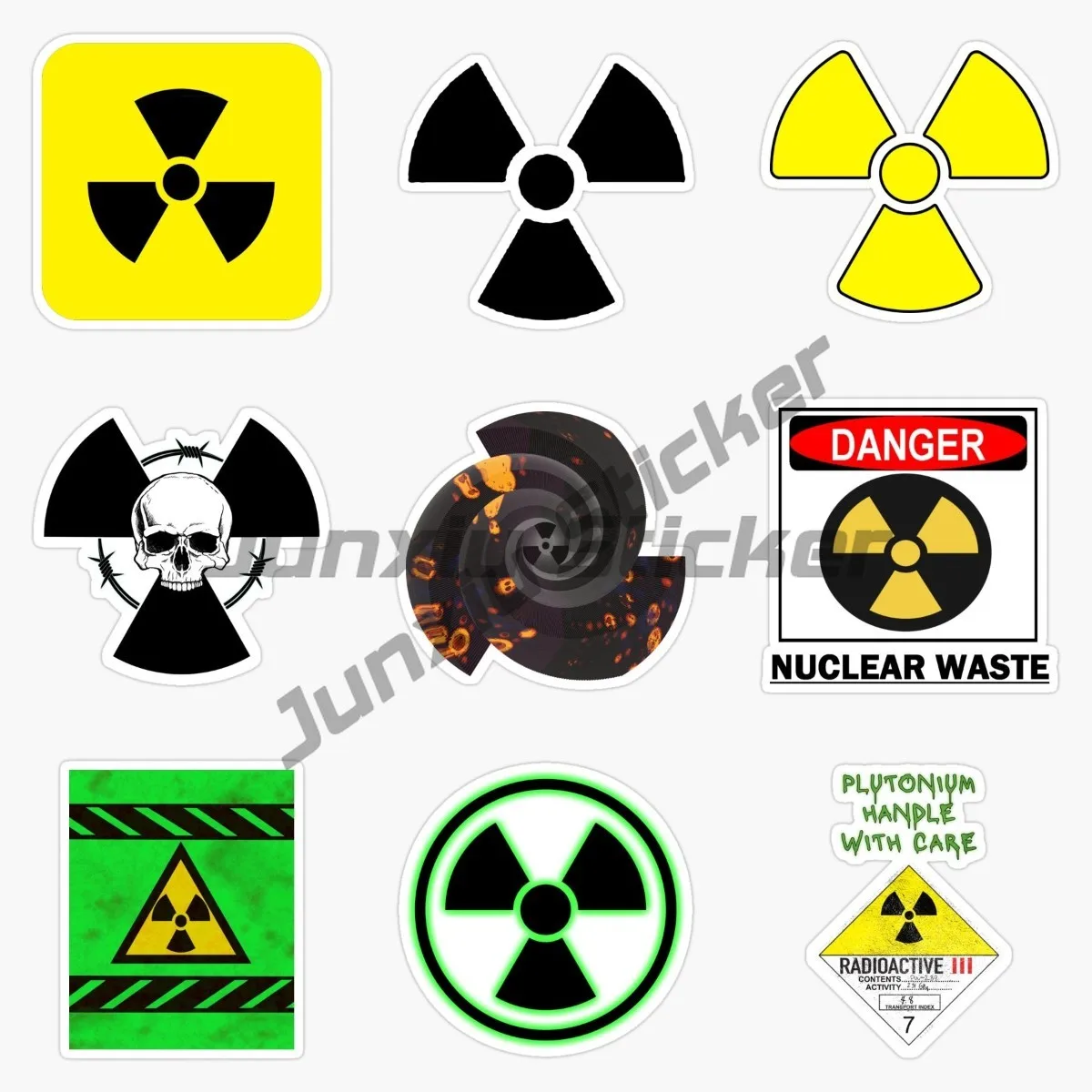 Nuclear Radiation Car Sticker Creative Patterns Vinyl Sticker Trunk Window Decor Fashion Accessories