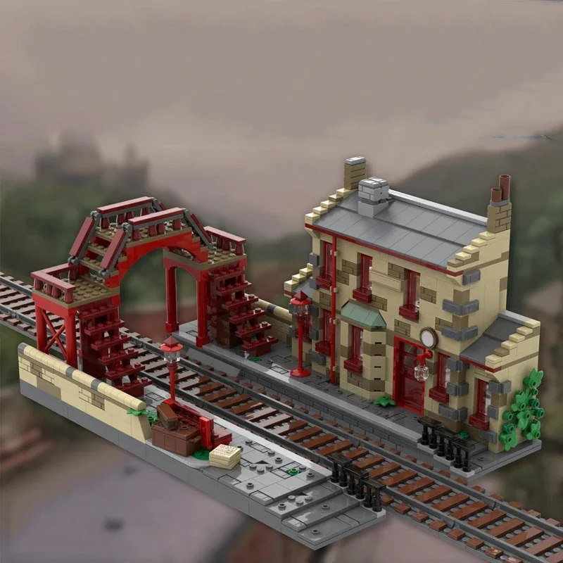 MOC 76423 Hogsmeaded Railway Bahnhof Philosoph Stein Modell Bausteine Kompatible Erweiterung DIY Spielzeug Kinder Geschenke