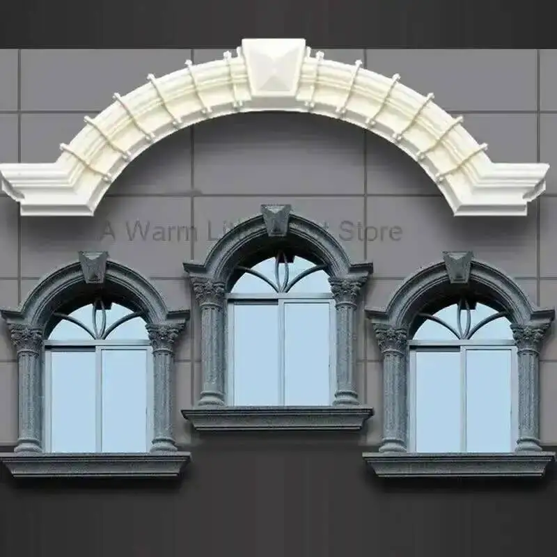 

Creative Arched Arc Roman Column European Retro Window Molds Villa Garden Exterior Wall Building Home Cement Cast-in-place Model