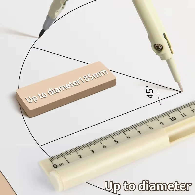 Multi Functional Three in One Compass and Ruler Set Plastic Ruler with Metal Compass for Pencil Learning and School Use Perfect