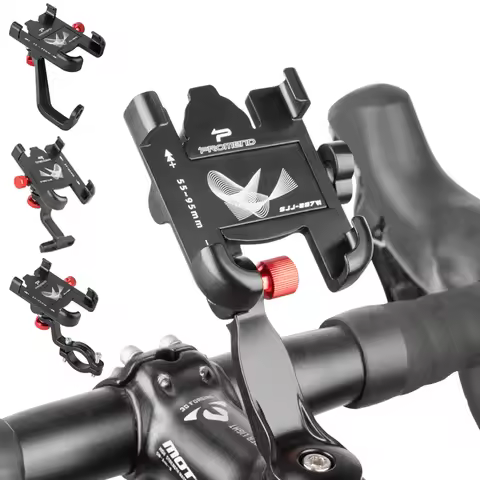 Universal Bicycle Motorcycle Phone Holder Aluminum Handlebar Bike Phone Mount Adjustable Non-Slip for iPhone 15 Samsung S22 S21