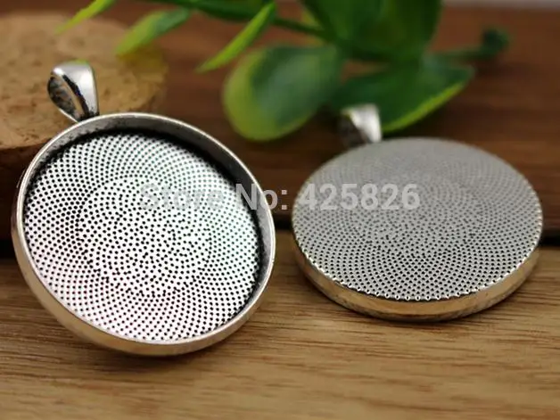 5pcs 30mm Inner Size Antique Silver Plated 3 Colors Classic Style Cabochon Base Setting Charms Pendant