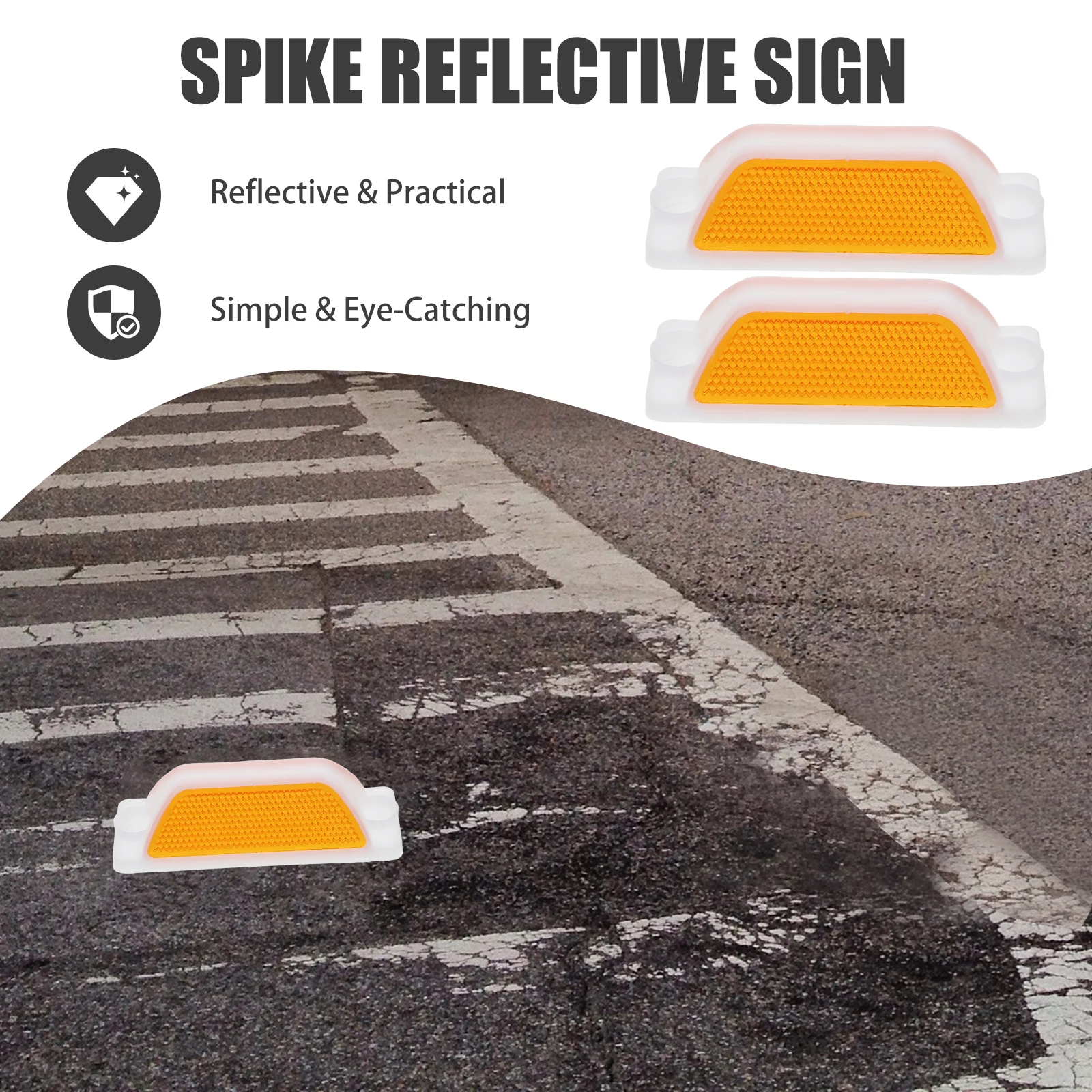

2Pcs Rectangular Reflective Road Markers Delineators Driveway Highway Traffic Safety Warning Signs Reflective Delineators
