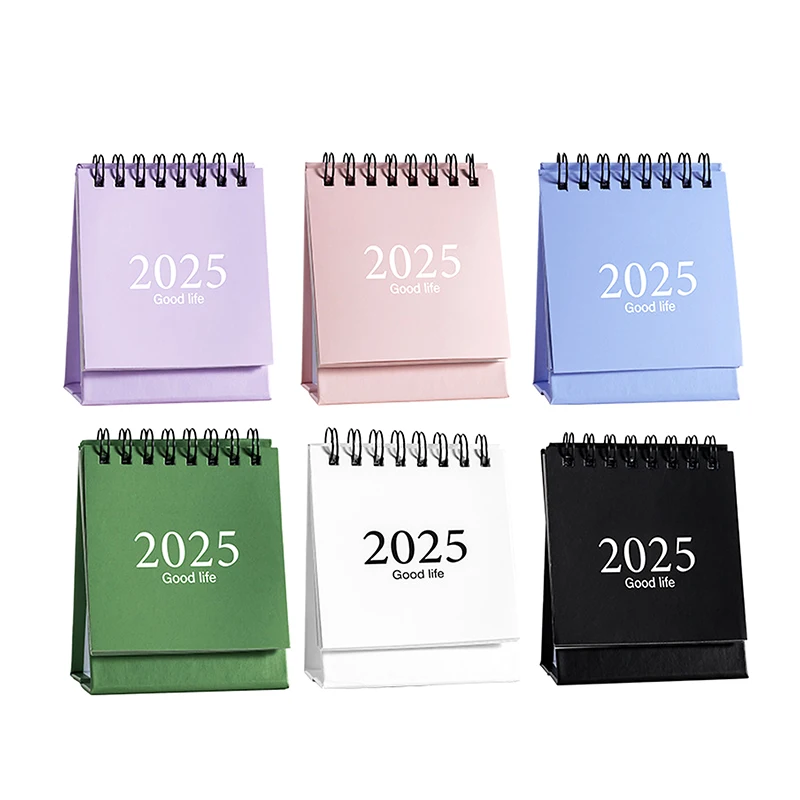 Calendrier de bureau portable, mini calendrier de bureau simple, petit calendrier de poche, décoration de plan de poinçon, 2025, 1PC