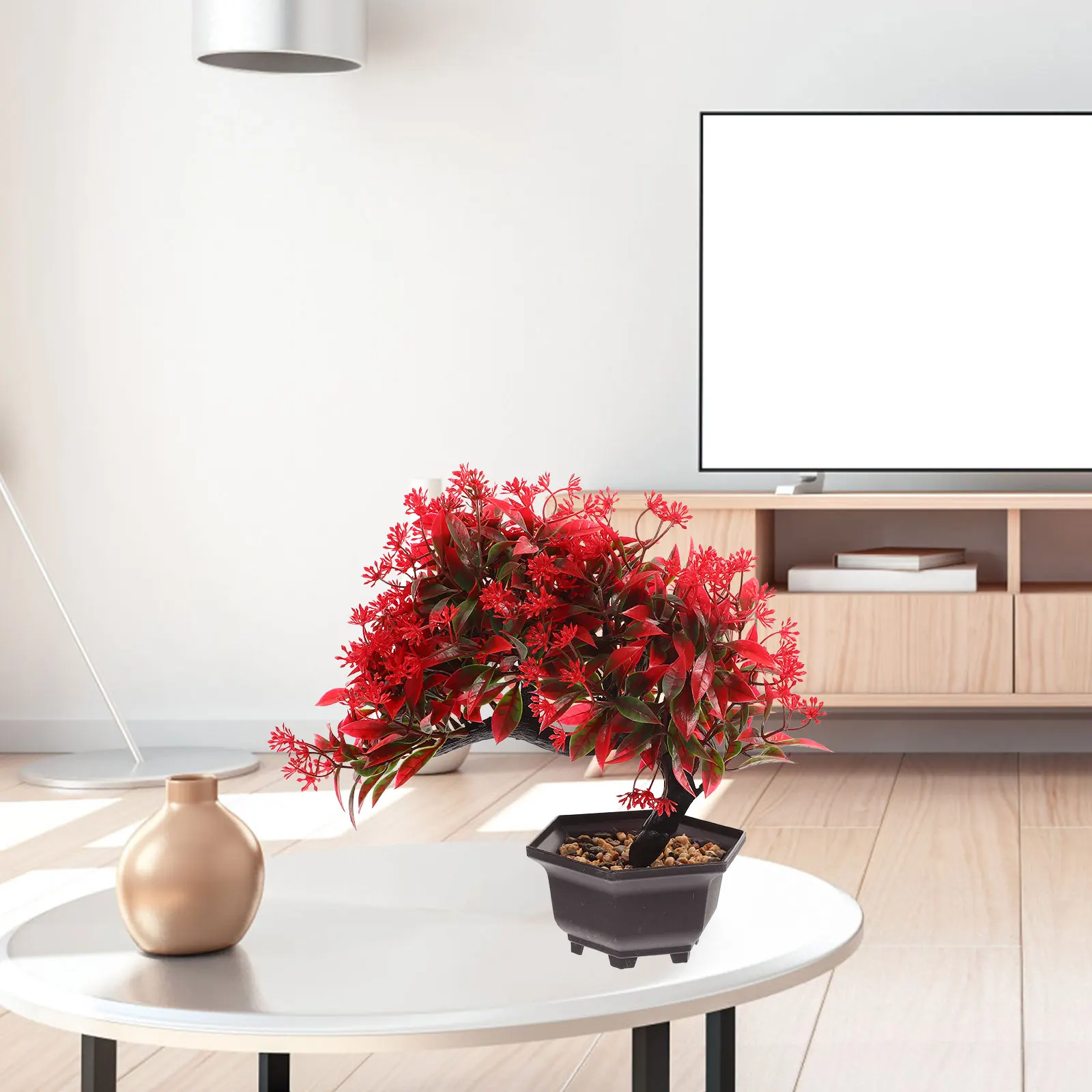 

Small Artificial Bonsai Pot Fake Plant for Desk Home Decor Office Hotel Garden Fence Indoor Faux Plants Never Needs Watering