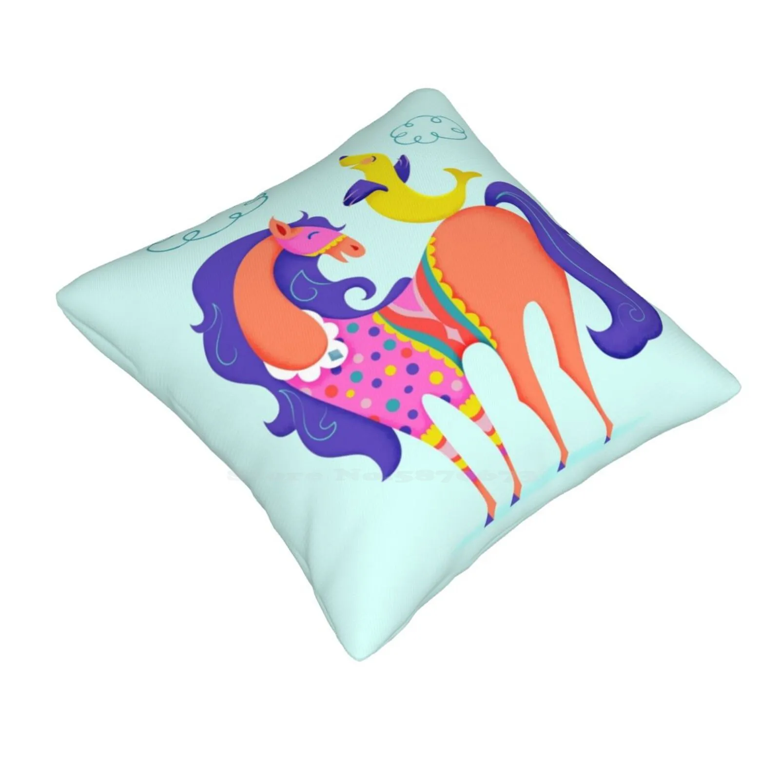 Circus Horse And Sealion , Cute Character Illustration Pillows Case Bedroom Home Decoration Wilbur Soot Wilbur Soot Songs Your