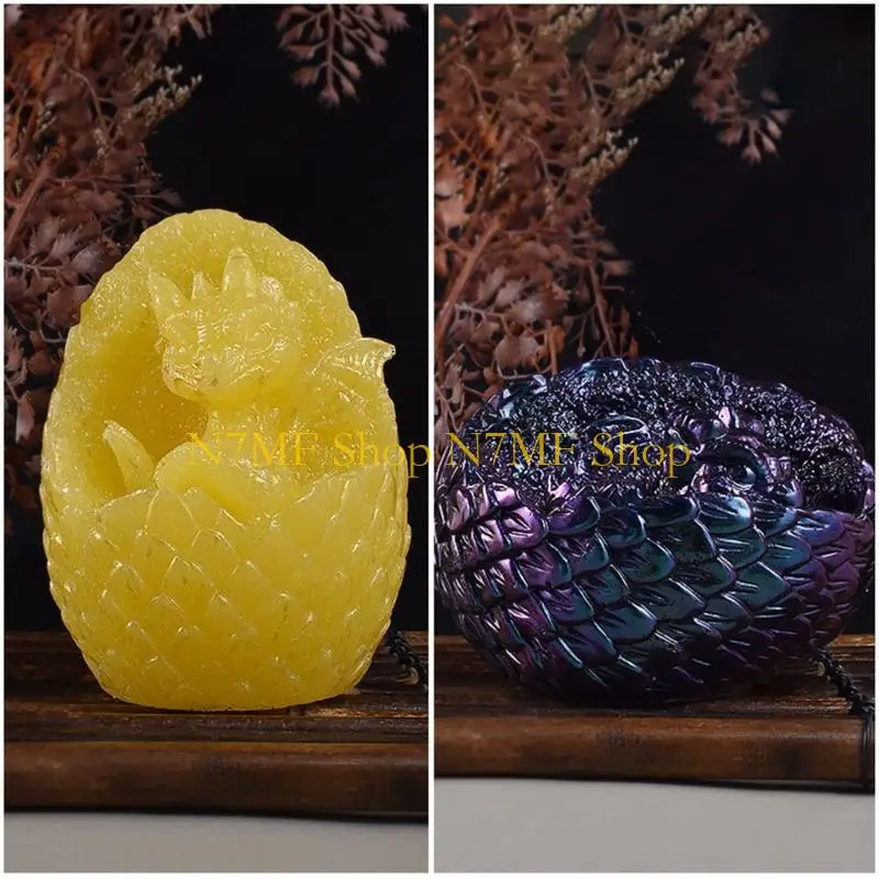 

N7MF 3D Dragon Egg Resin Mold,Dragon Silicone Mold Mold for Candle Making Dragon Epoxy Casting Mold for Home Decors