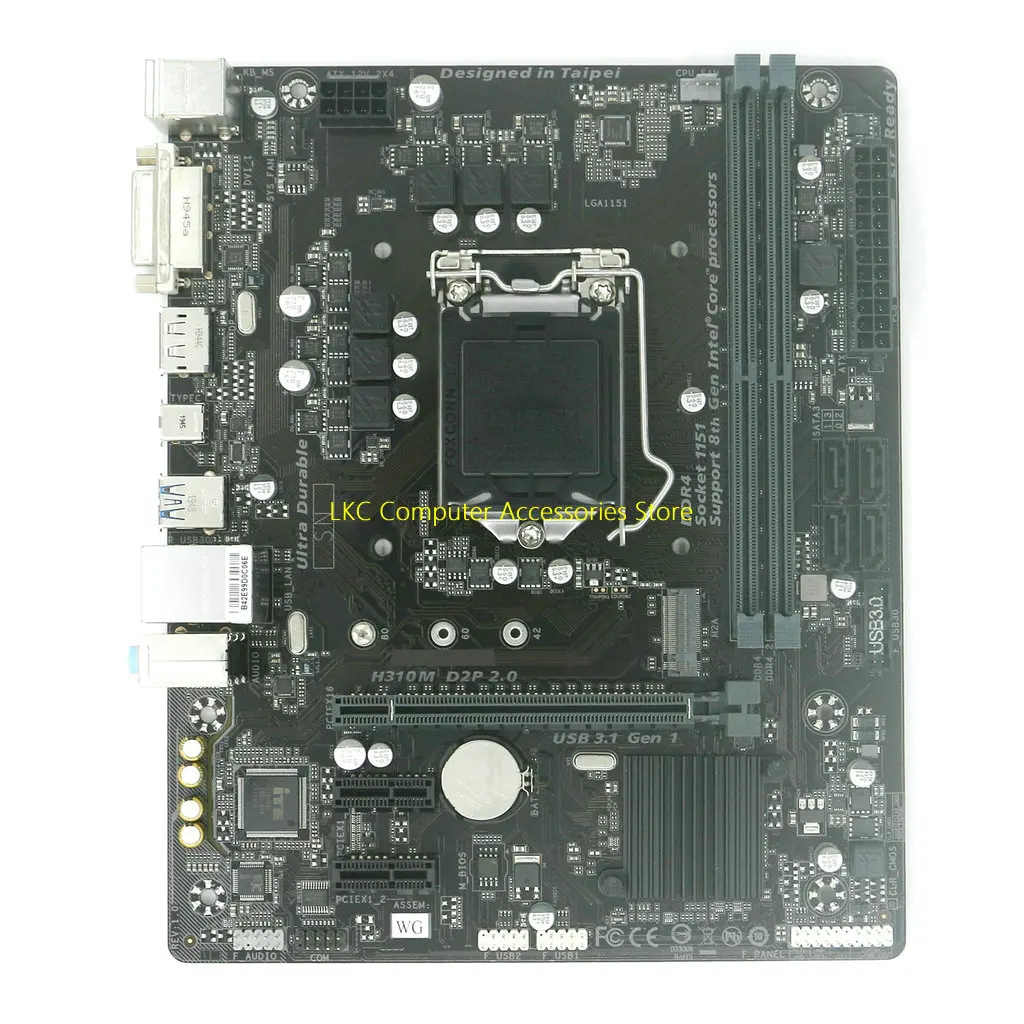 For Gigabyte H310M used Motherboard H310M D2P 2.0 support DDR4 M.2 Pci-E 3.0 Support for 9th and 8th Gen Mainboard 100% Tested