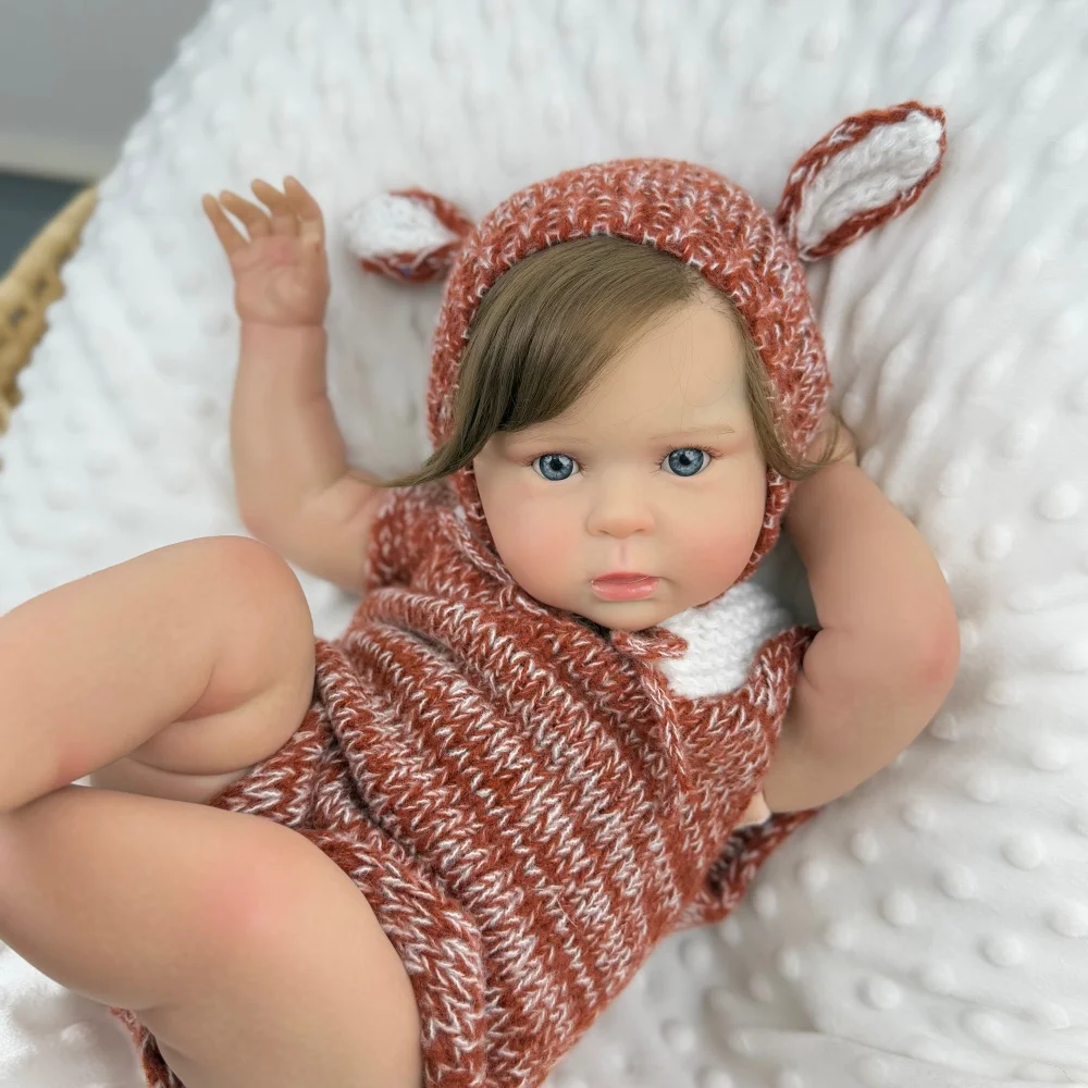 BZDOLL 50CM/20INCH Lifelike Reborn Baby Doll, Handmade 3D-Paint Skin with Vein Cloth Body, Sweet Cute Girl Play Toy Perfect Gift
