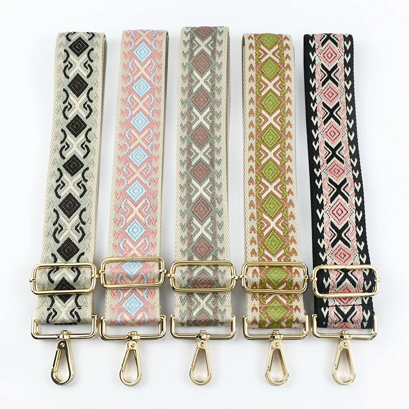 Deepeel Women's Handbag Embroidered Shoulder Strap 5cm Crossbody Bag Straps Adjustable Webbing Backpack Belt Replace Accessories