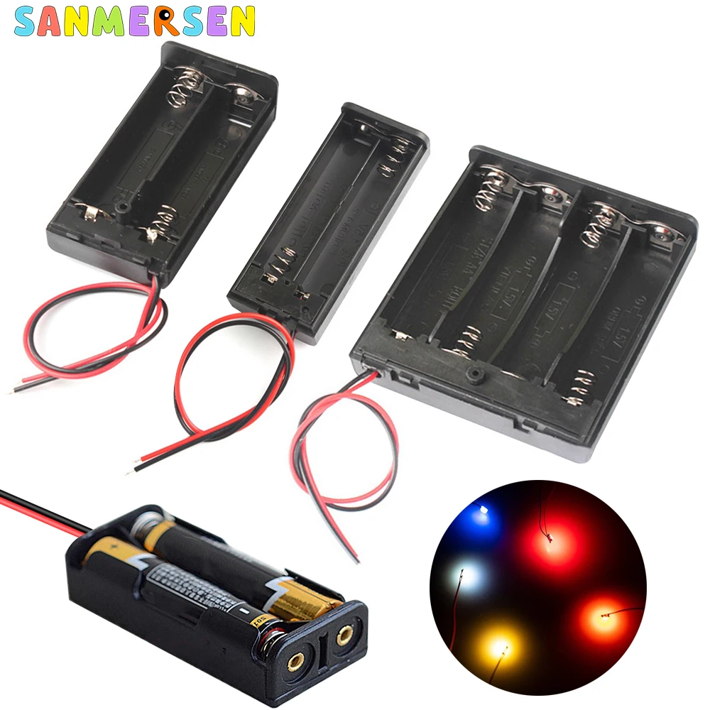 Battery Holder Box With ON-OFF Switch AA/AAA Battery Socket Storage Case 3V 6V Battery Tools For Micro Led Railway Layout Light