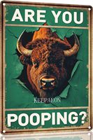 Vintage Bison Are You Pooping Funny Tin Sign for Bathroom Toilet Wall Decor  home decor(11083B)