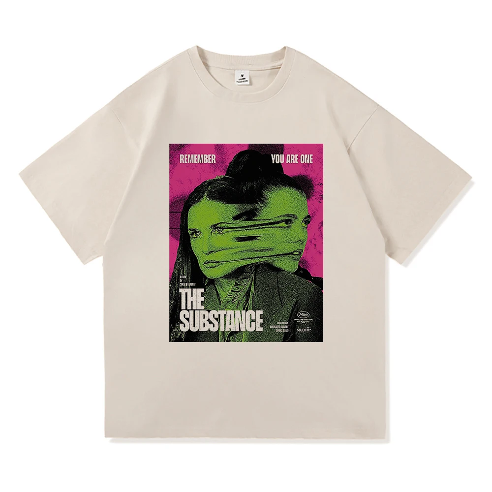 The Substance 2024 Movie T Shirt Horror Men Clothing Harajuku T Shirts Vintage Unisex High Quality Clothes Cotton Tops