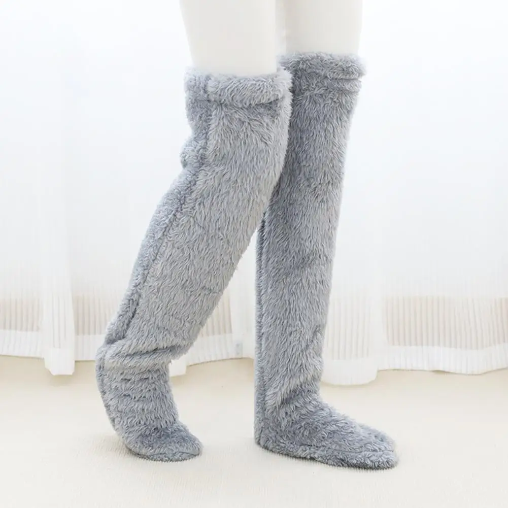 Footless Thermal Socks Cozy Leg Warmers Over Knee Fuzzy Socks for Women Plush Slipper Comfort Long-lasting Protection for Women