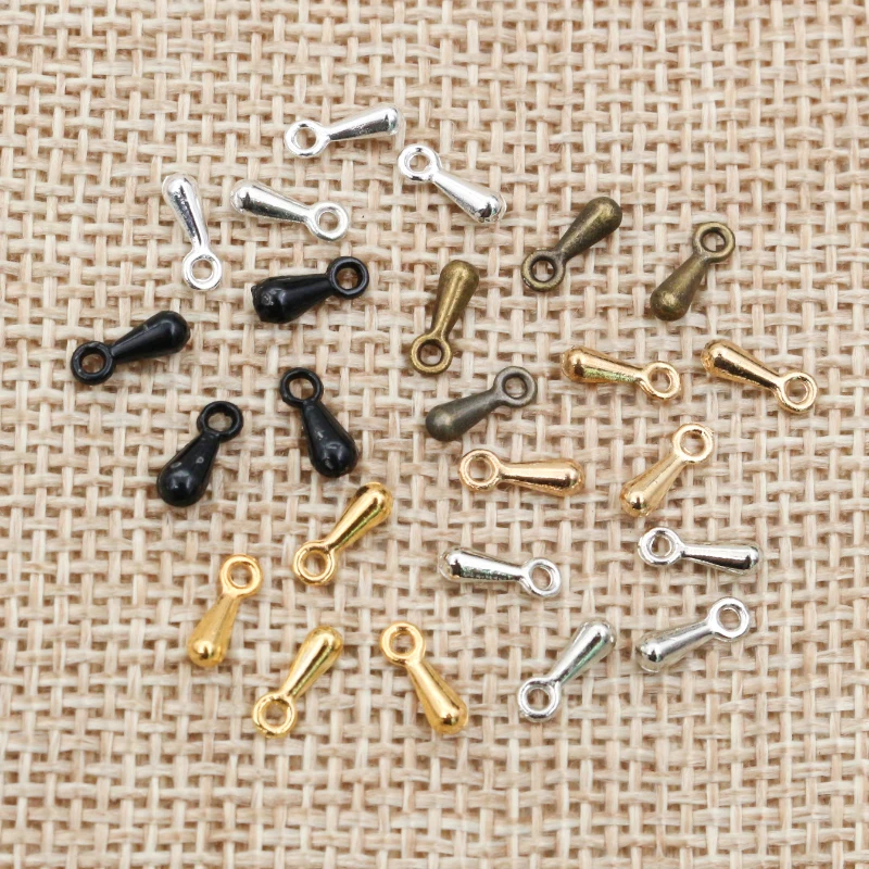 7*3mm 100pcs/Lot  6 Colors Pendant Necklace End Caps Charms For Necklace Bracelet Earrings Jewelry Findings Accessories for DIY