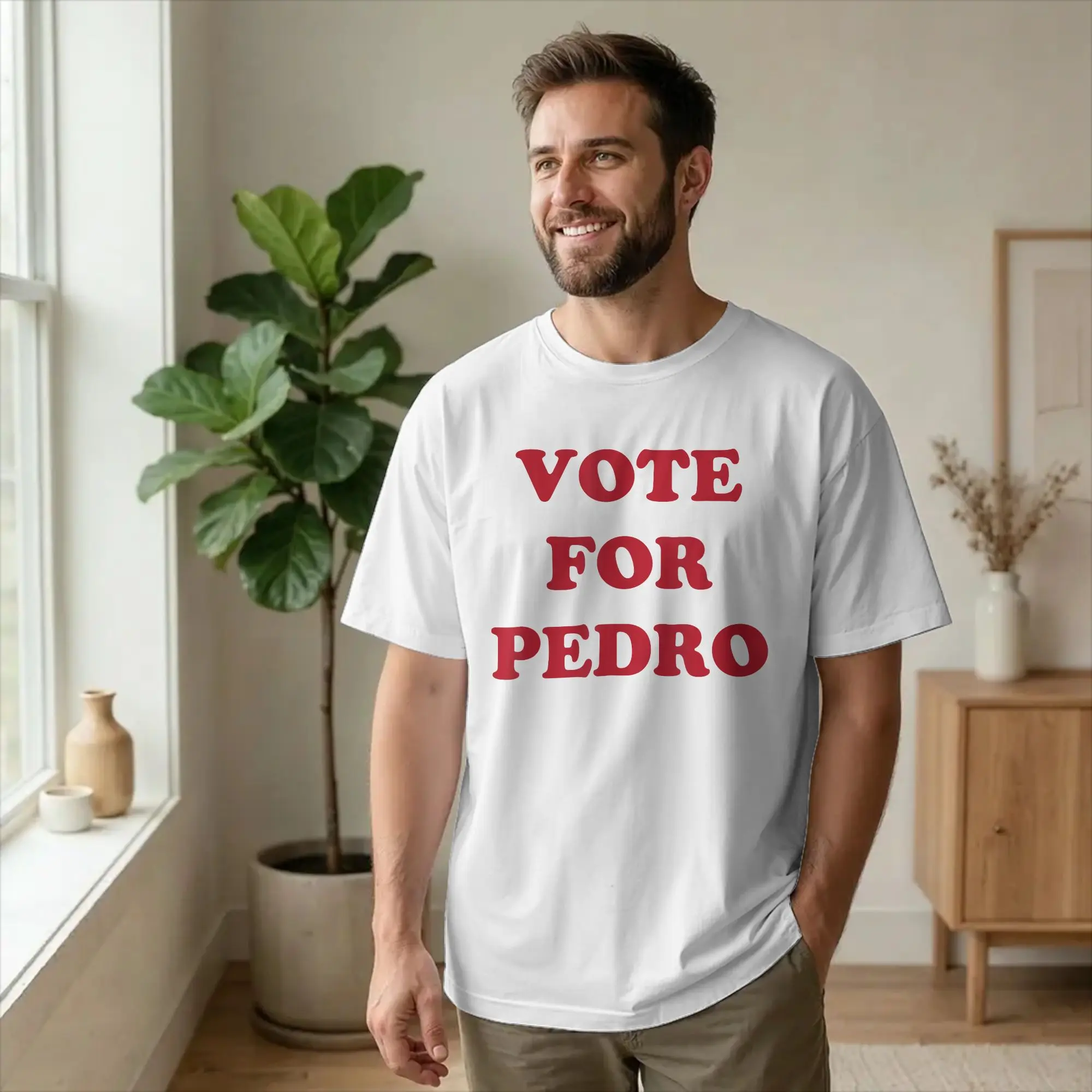 Men T-Shirt Napoleons Vote for Pedro Campaign Novelty Cotton Tees Short Sleeve Dynamites T Shirt Crew Neck merchandise 4XL 5XL