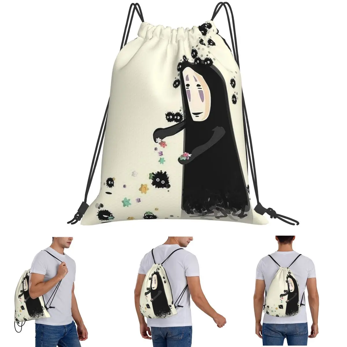 Soot Studio Ghibli バックパック カジュアル巾着バンドル ポケット スポーツバッグ ブックバッグ 旅行 学校用