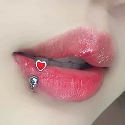 1PC C Shape Lip Ring Stainless Steel Heart Lip Piercing Chirurgical Vertical Labret Piercing Body Jewellry 16g 1.2mm Y2K