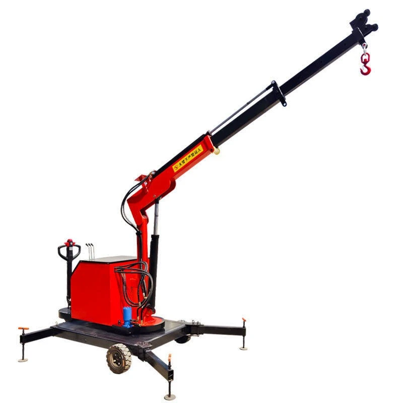 Mobile electric hydraulic telescopic boom small crane truck