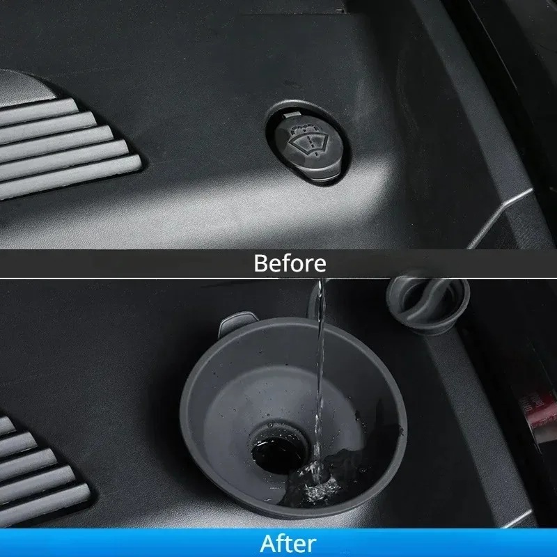 테슬라 모델 3 Y 유리 물통 입구 깔때기 자동차 앞유리 와이퍼 암홀 보호 커버 주입 깔때기 자동차 액세서리 2025 썸네일 2