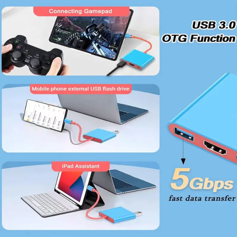 Nintendo Switch用新型3in1ポータブルドッキングステーション 4K/60Hz TYPE-Cハブ HDMI 100W PD充電 USB 3.0ポート搭載