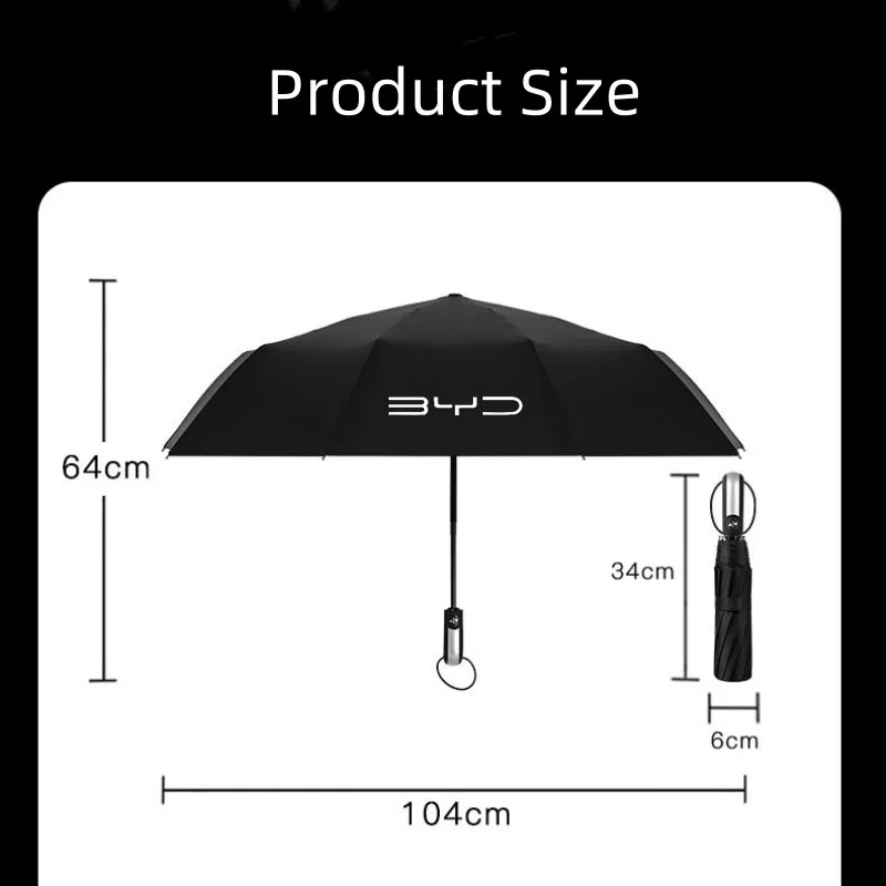 Car Automatic Folding Windproof Sunshade Umbrella For BYD Atto Tang F3 E6 Dmi Yuan plus Song plus f0 f3 Qin Pro Auto Accessories