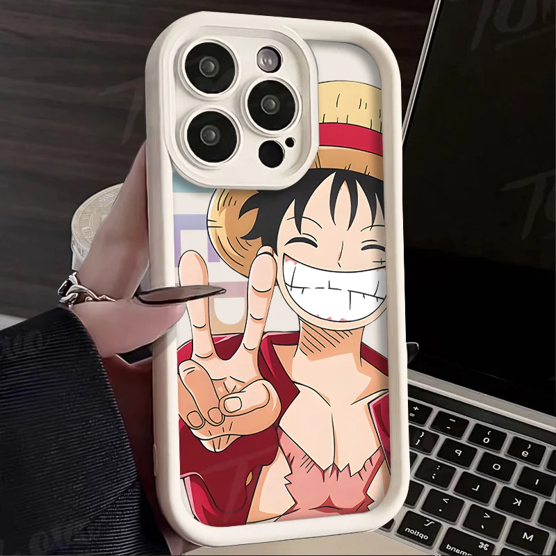 Anime quente o-one peças luffys nova capa de telefone para iphone 16 15 14 13 12 11 pro max mini xr xs x 7 8 6 6s plus macio tpu capa traseira