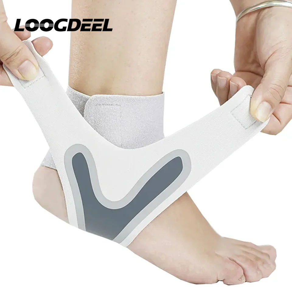 LOOGDEEL Sports Ankle Brace Adult Men Women Adjustable Compression Ankle Wrap Support Breathable Ankle Support Brace Protector