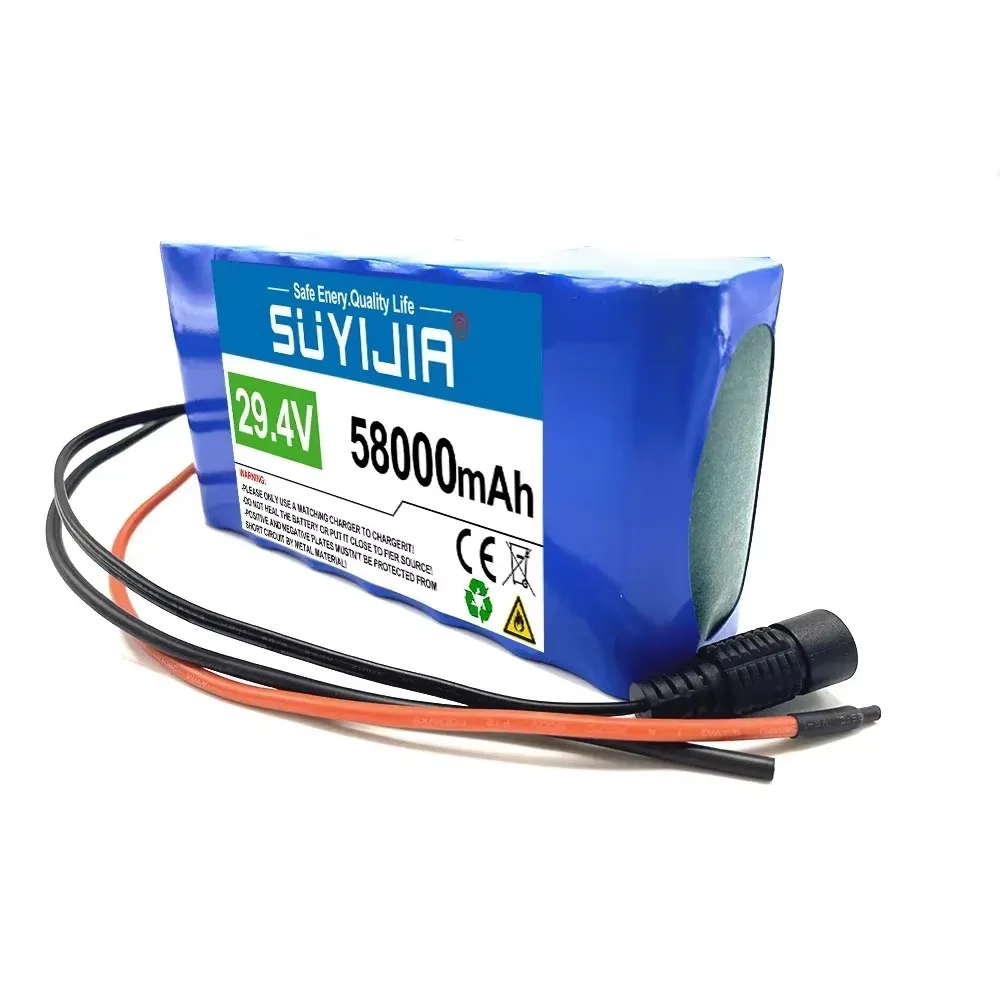 Batería Original de 24V, 25,2 V, 58000mAh, 7S2P, 18650, paquete de batería de litio de 24V con BMS inteligente para bicicleta eléctrica, ciclomotor + cargador 2A