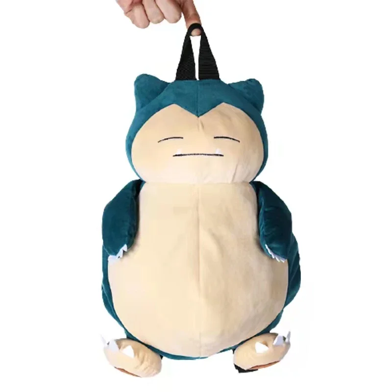 Mochila TAKARA TOMY Snorlax Pokemon, bolso de peluche con colgante de Anime Kawaii, mochila escolar suave de dibujos animados, regalo de cumpleaños