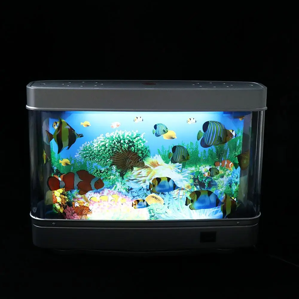 Con interruttore Simulazione Lampada per pesci ornamentali Lampada per acquario artificiale carina impermeabile in plastica Oceano virtuale dinamico