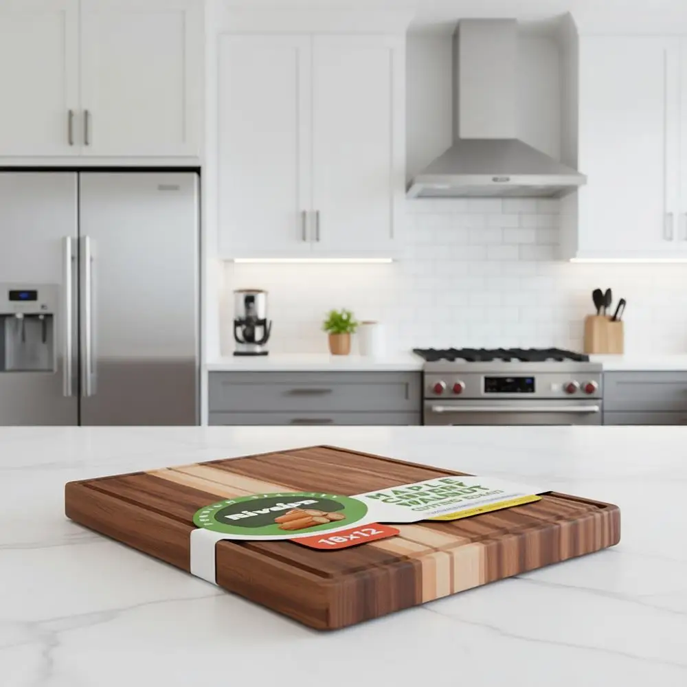 

Доска разделочная из натурального дерева (клен, вишня, орех) 18 x 12 дюймов — Премиальная кухонная поверхность для нарезки