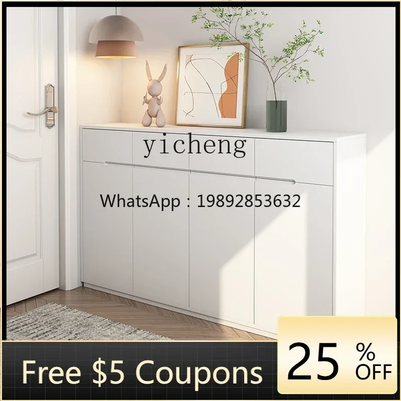 

solid wood shoe cabinet large capacity multi-layer oversized household door storage entrance cabinet