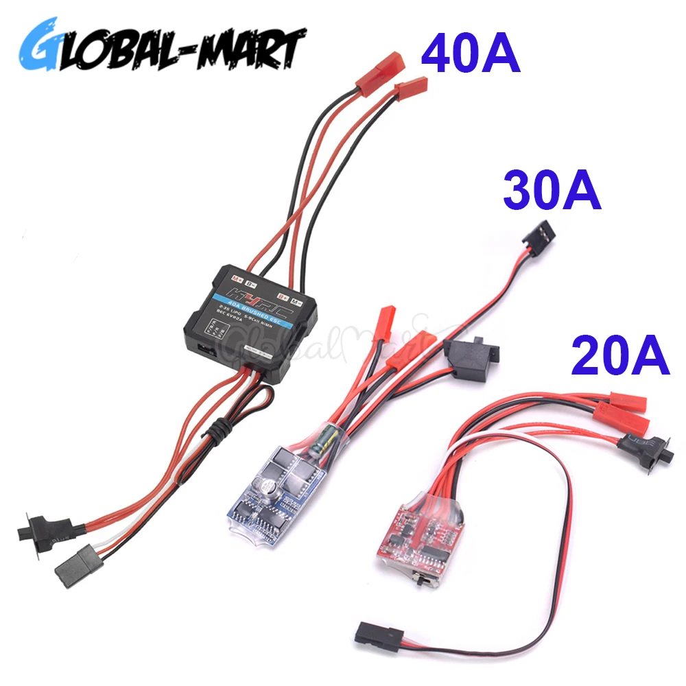 20A 30A 40A Brushed ESC Electronic Speed Controller 2KHz Brush Brake For WPL C24 C34 MN D90 MN99S MN86S RC Car Upgrade Parts