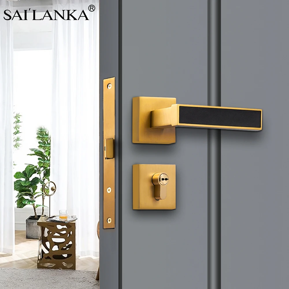 SAILANKA New Minimalist Door Locks Indoor Ecological Door Lock Magnetic Suction Silent Bedroom Lock Modern Simple Door Handle