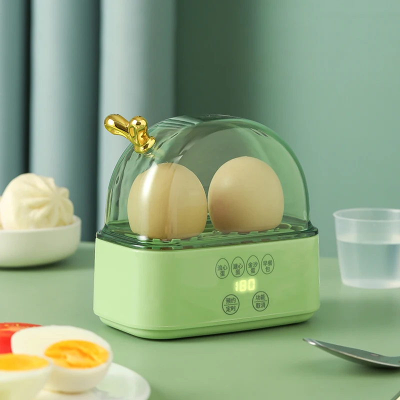 

120W Electric Egg Boiler Smart Steamer Timing Egg Cooker 2 Eggs Breakfast Machine Mini Portable Steamer Automatic Power Off 220V