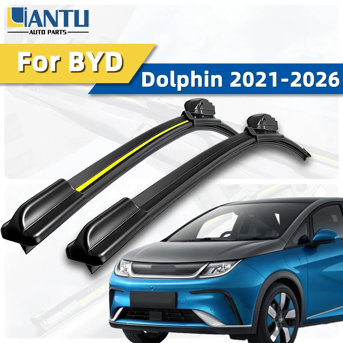 2 Stück passend für BYD Dolphin 2021-2026 Auto-Scheibenwischer mit hochwertigem Naturkautschuk, Autoteile, Wischer, 2 Stück