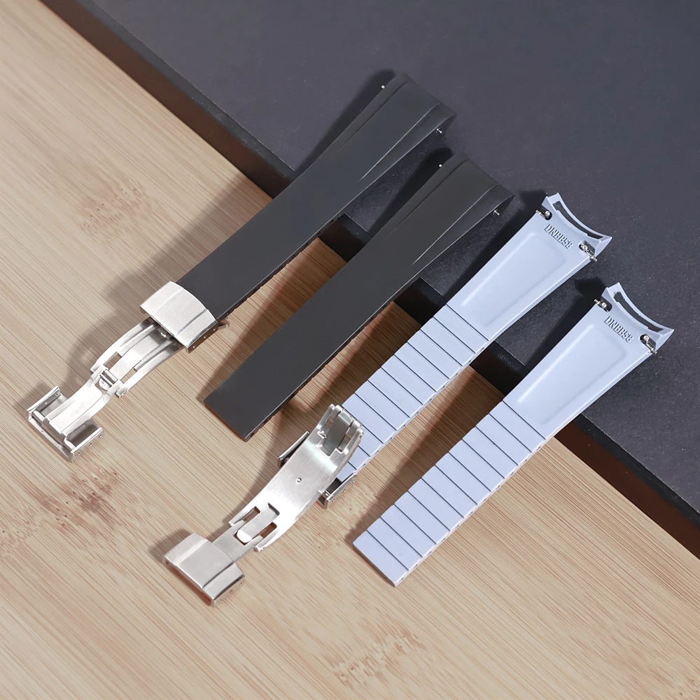 CTS 20mm Fluoror ubber Strap Compatible For Tudor BB58 Black Bay 58 & Ranger 39 Fold New Deisgn 316L Clasp Waterproof Watch Band