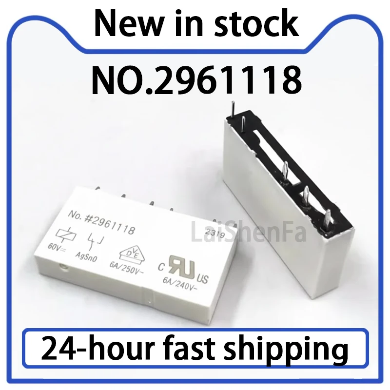 1PCS NO.2961118 60V Relay 5-pin 6A One on One Off Stock