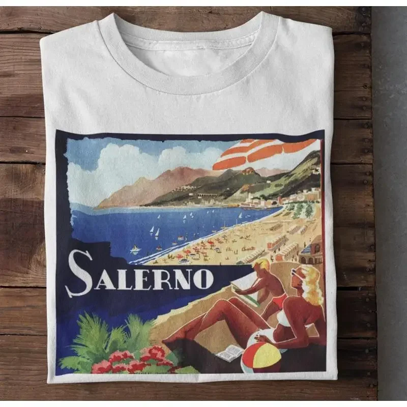 Vintage Salerno T Shirt Italy Travel SweaT Vacation Retro Italian Summer Top