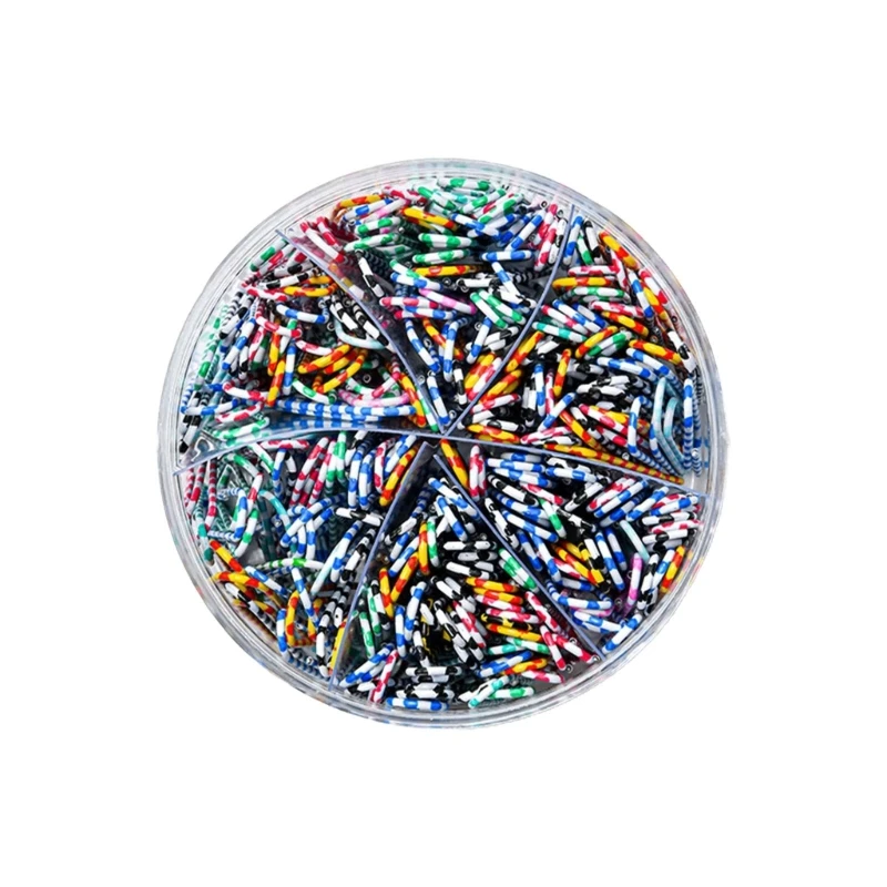 Colorful Paper Clips with Storage Box Zebra-striped Paperclips for Files Papers