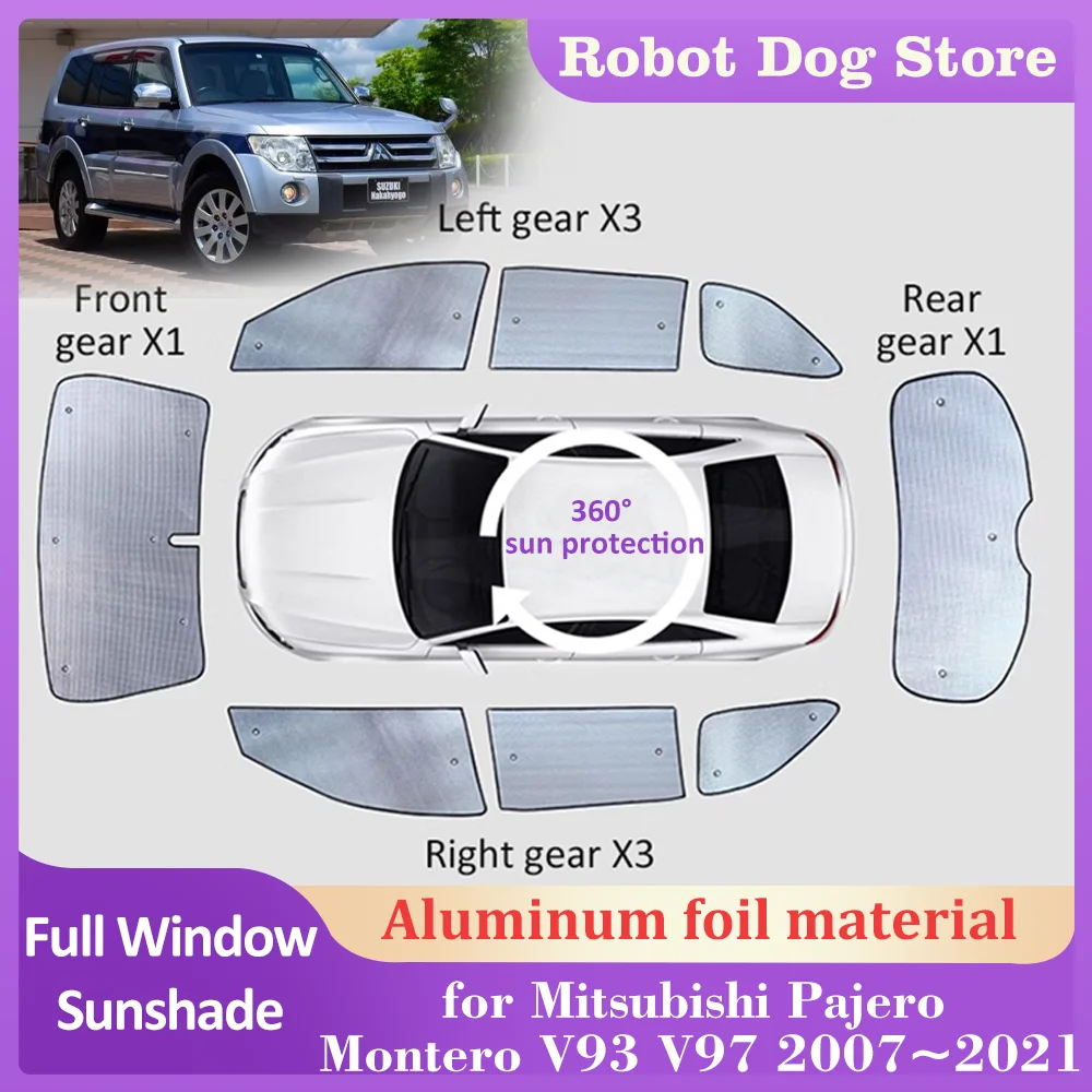 

Car Sunshades Mat for Mitsubishi Pajero Montero Shogun V93 V97 2007~2021 Roof Windows Sun Visor Windshield Curtain Accessories
