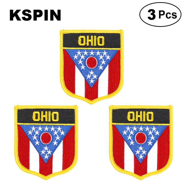 U.S.A Ohio State Shiled Shape flag patches national flag patches for Cothing DIY Decoration