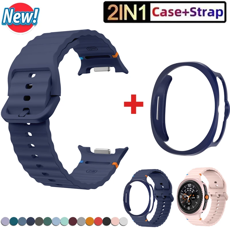 Hülle + Silikonband für Samsung Galaxy Watch8 Classic 46 mm PC ausgehöhlte Schutzabdeckung Galaxy Watch8 40 44 mm Zubehör