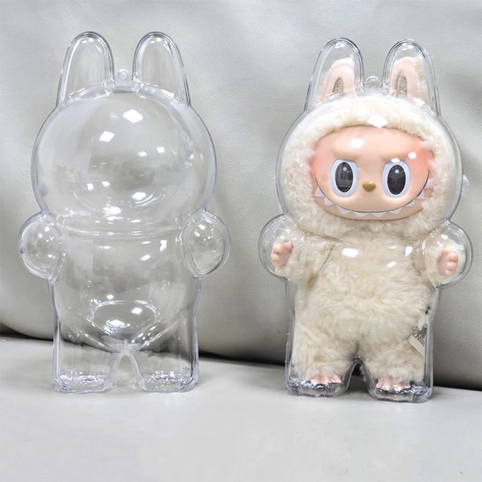 For LABUBU Display Clear Macaron Case Dust Case Housings Popmart Bubble Mart Doll Accessories Doll Accessories Christmas Gifts