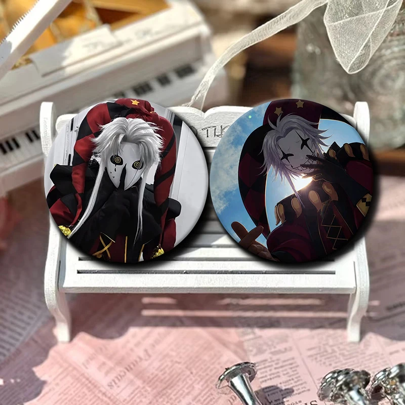 58mm 코스프레 귀여운 조커 광대 소프트 버튼 핀 게임 더 프릭 서커스 피에로 브로치 배지 가방 액세서리 팬 수집용 선물